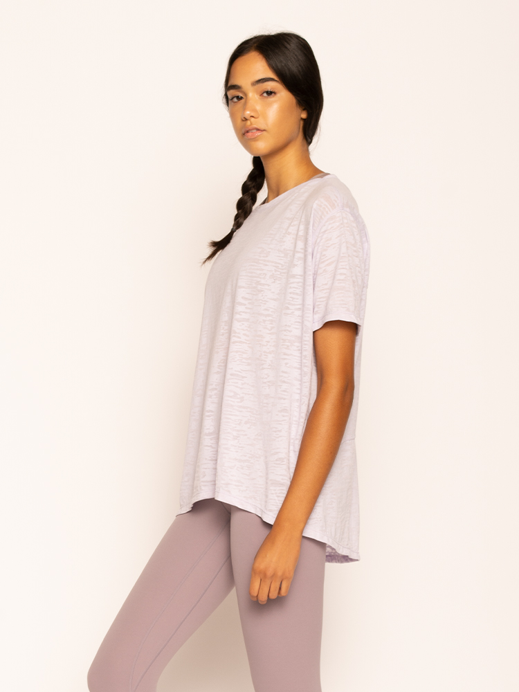 Loose Short Sleeves Burnout T-shirt detail 2