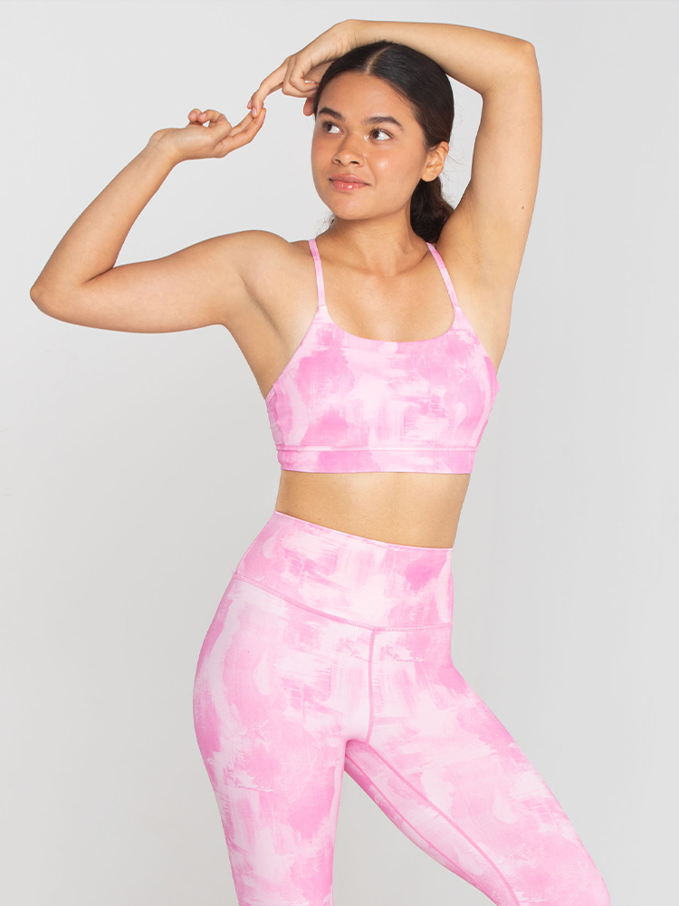 Light-support Backless Longline Y Back Tie-Dye Sports Bra