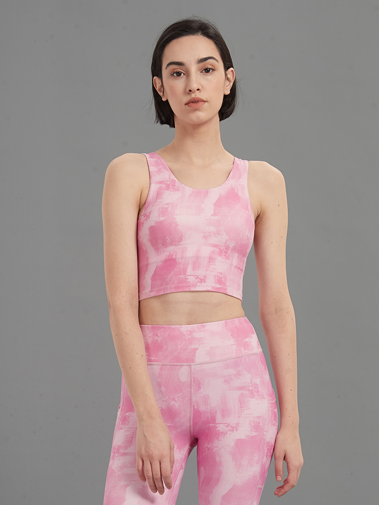Medium-Support U-shaped Vest Soft Tie-Dye Sports Bra