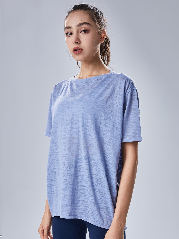 Loose Short Sleeves Burnout T-shirt detail 4