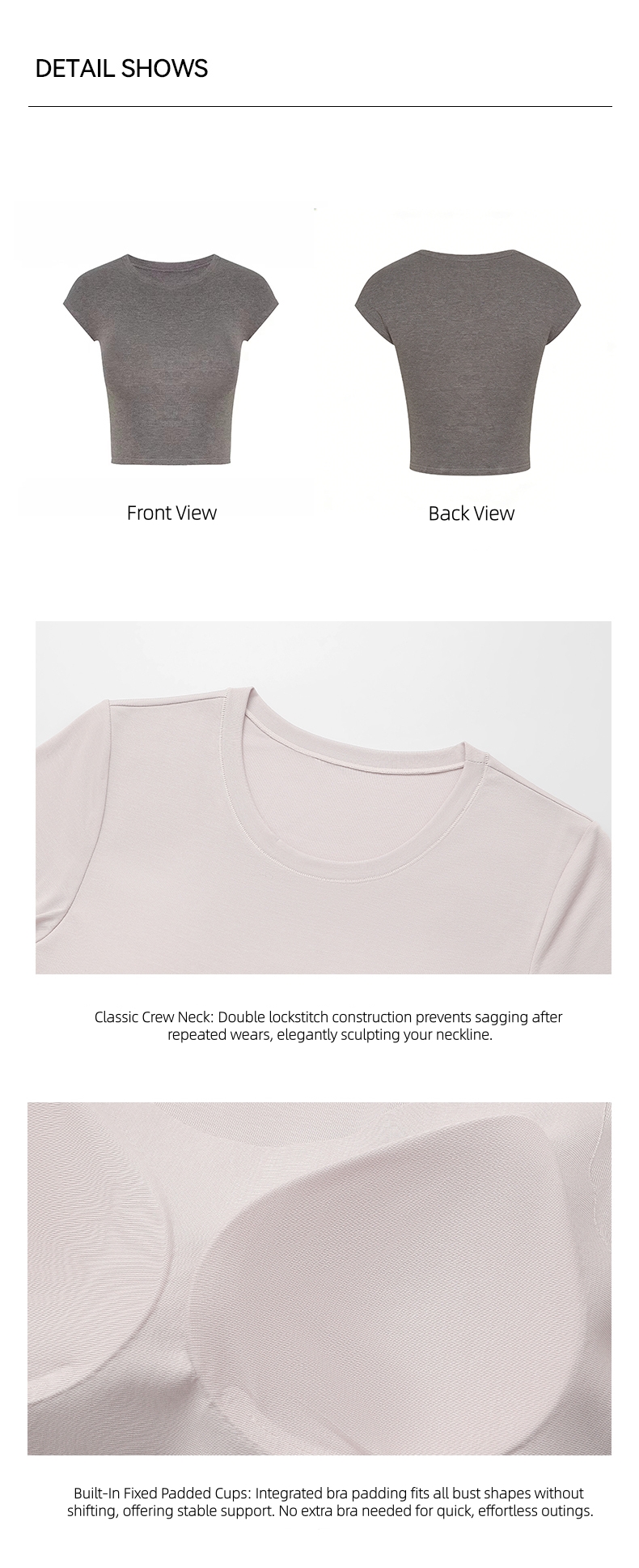 Sleeveless Tank Top with Built-In Bra detail 2