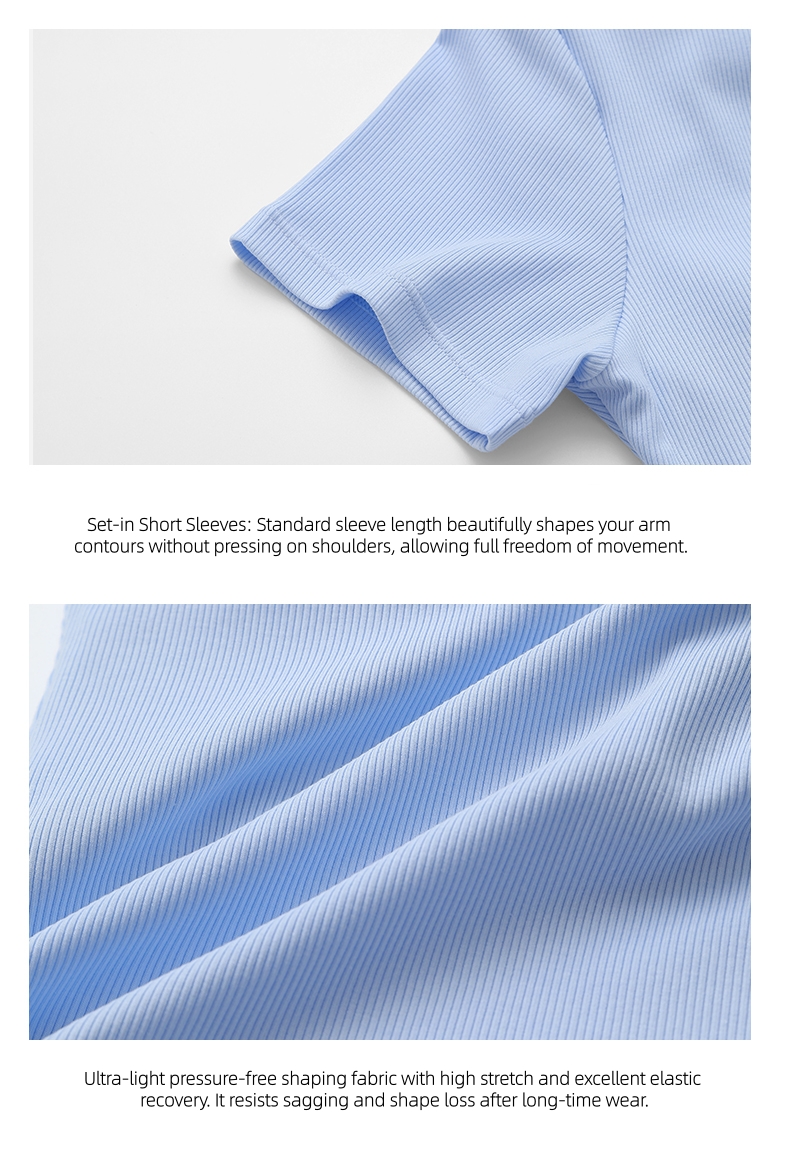 Ribbed Short Sleeve Bra-in detail 5
