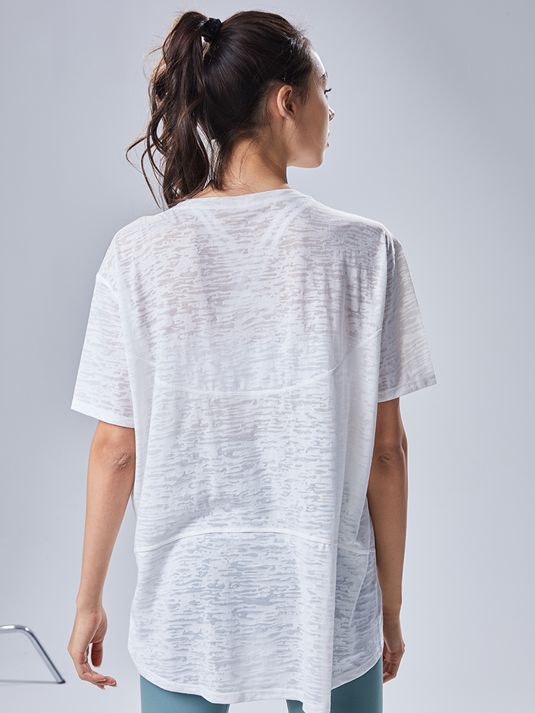 Loose Short Sleeves Burnout T-shirt detail 8