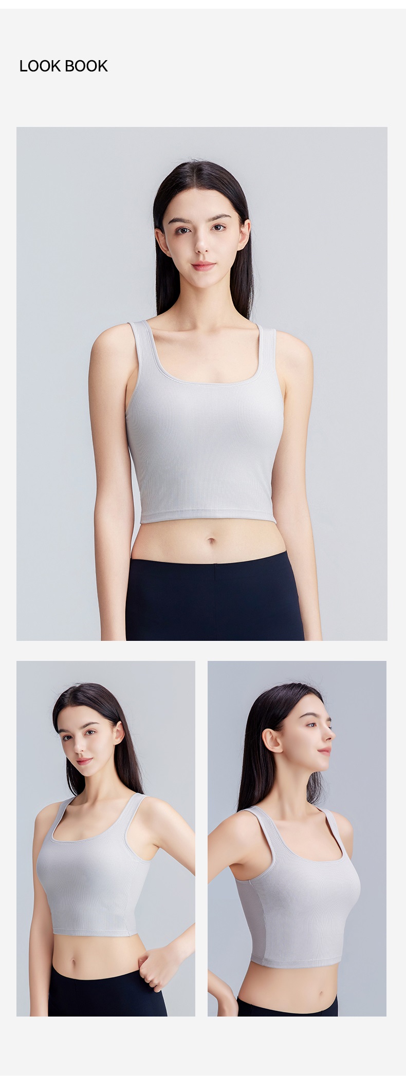 U Neck Built-in Bra Tank detail 4