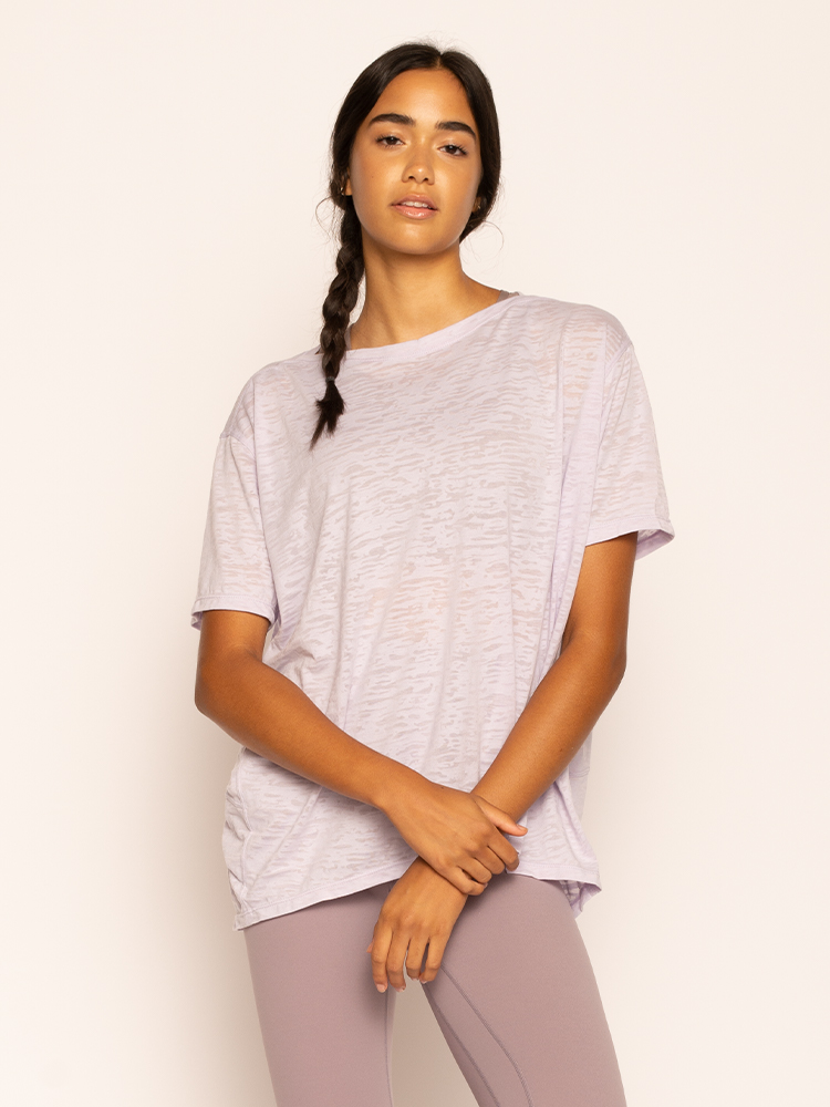 Loose Short Sleeves Burnout T-shirt detail 1