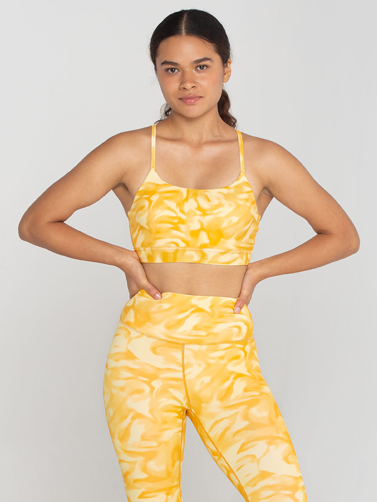 Light-support Backless Longline Y Back Tie-Dye Sports Bra