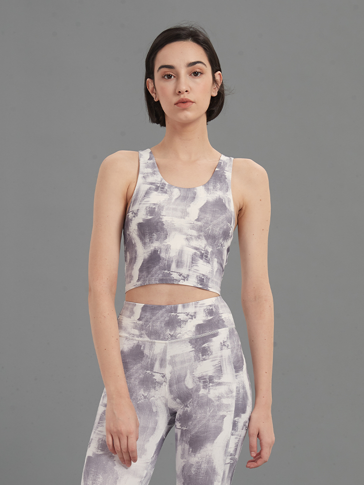 Medium-Support U-shaped Vest Soft Tie-Dye Sports Bra