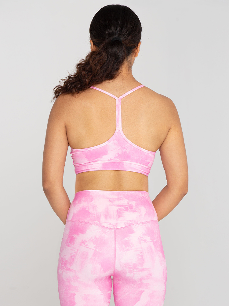 Light-support Backless Longline Y Back Tie-Dye Sports Bra detail 1