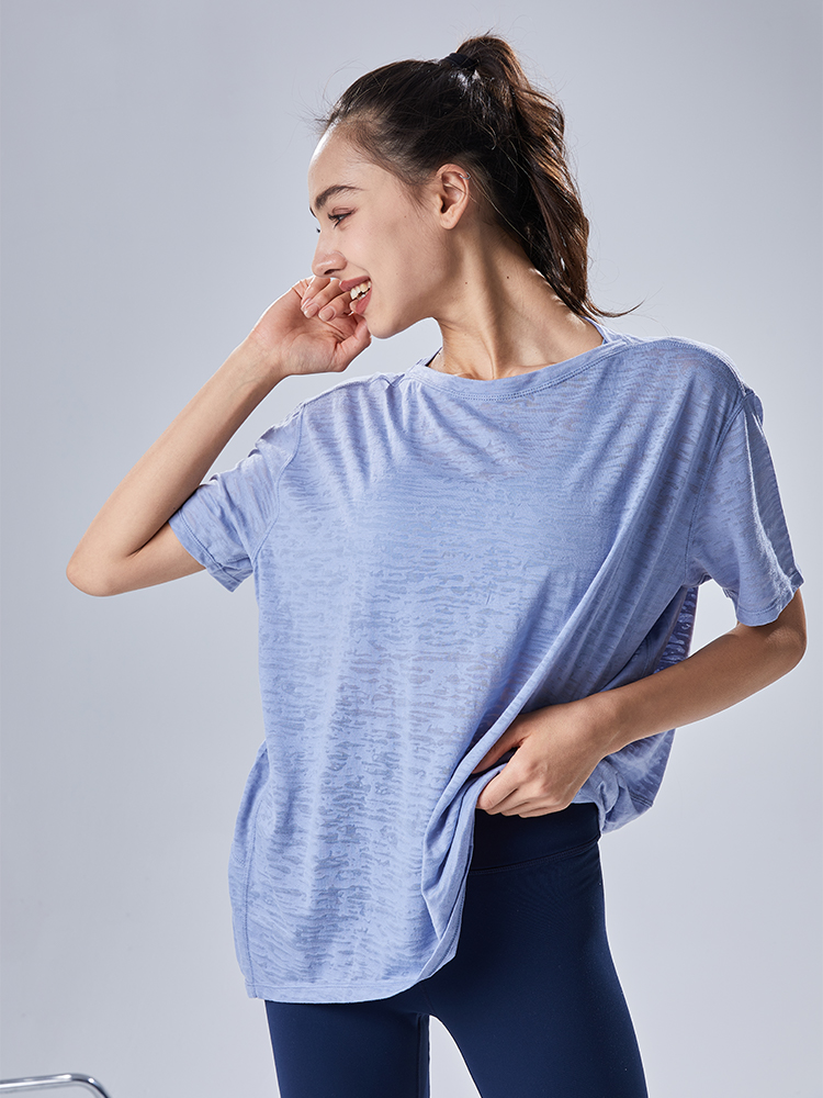 Loose Short Sleeves Burnout T-shirt detail 5